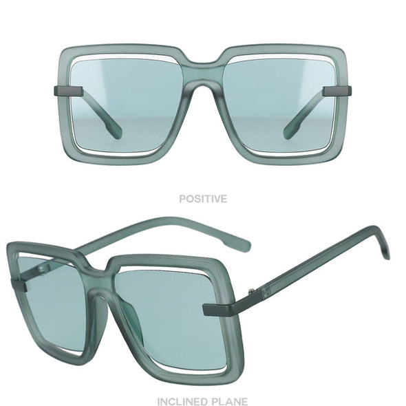Oversized Square Hollow Luxury Frame Sunglasses Brand Designer Men Women Fashion Shades Uv400 Vintage Glasses