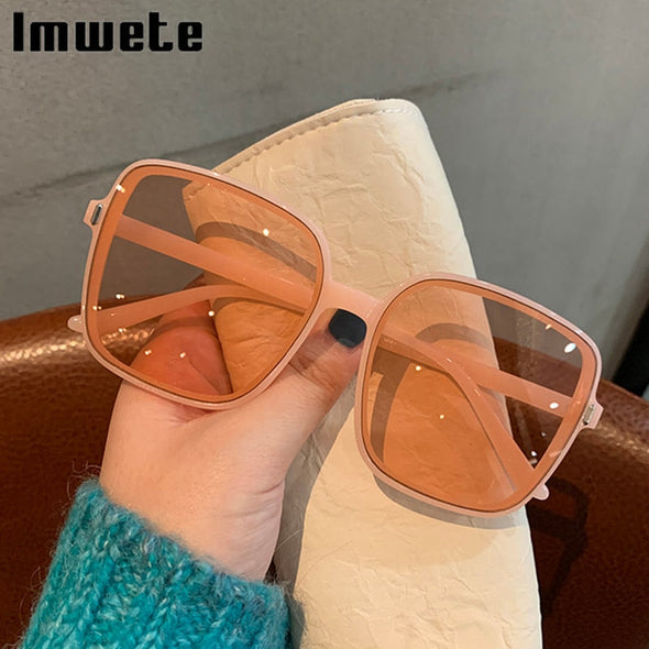 Imwete Oversized Sunglasses Women Luxury Designer Vintage Square Sun Glasses Classic Eyewear for Lady UV400 Big Frame