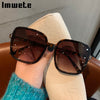 Imwete Oversized Sunglasses Women Luxury Designer Vintage Square Sun Glasses Classic Eyewear for Lady UV400 Big Frame