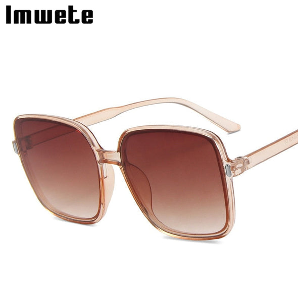 Imwete Oversized Sunglasses Women Luxury Designer Vintage Square Sun Glasses Classic Eyewear for Lady UV400 Big Frame