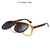2021 Fashion Pilot Style Double Layer Sunglasses Flip Up Clamshell Brand Design Sun Glasses
