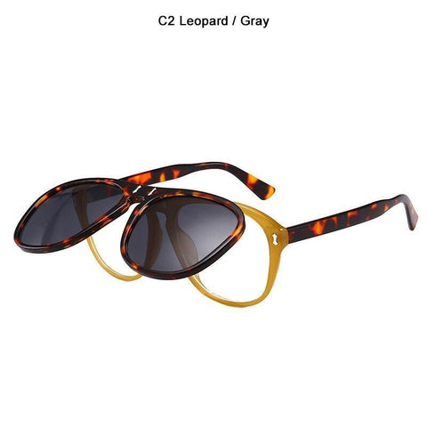 2021 Fashion Pilot Style Double Layer Sunglasses Flip Up Clamshell Brand Design Sun Glasses