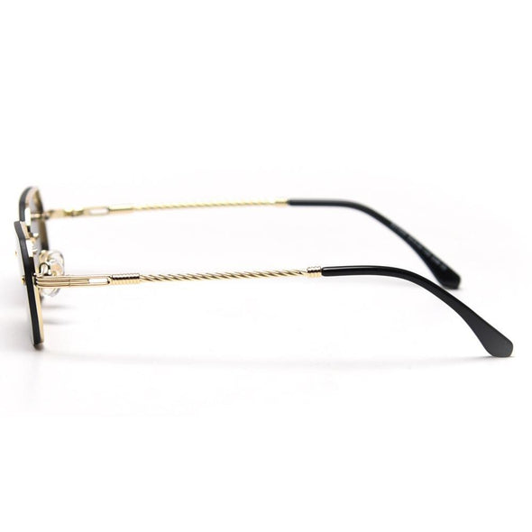 rectangle sunglasses men woman blue red mirror lens retro small metal frame glasses
