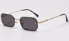 rectangle sunglasses men woman blue red mirror lens retro small metal frame glasses