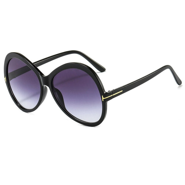 Ladies Oversized Round Cat Eye Sunglasses Ladies  New Retro Gradient Sunglasses Men And Women T-Shaped Big Frame Sunglasses