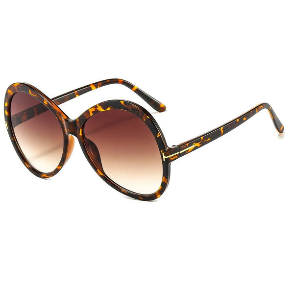 Ladies Oversized Round Cat Eye Sunglasses Ladies  New Retro Gradient Sunglasses Men And Women T-Shaped Big Frame Sunglasses