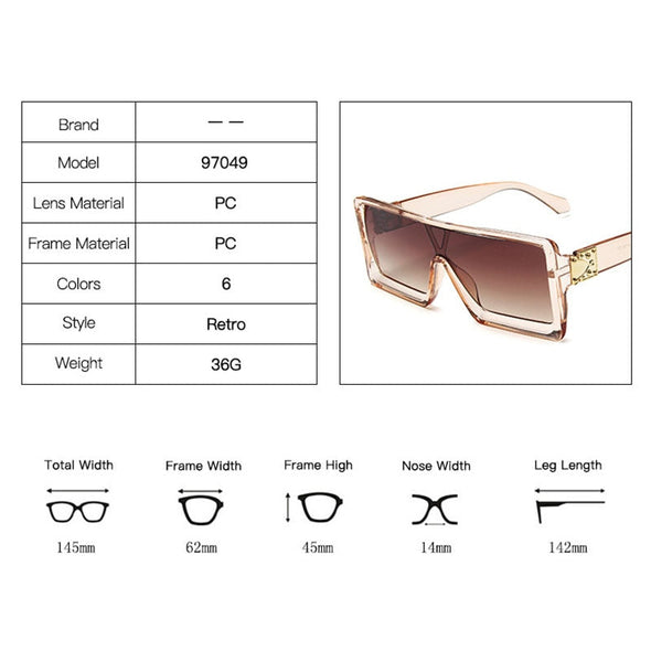 Luxury Sunglasses Women Square Sun Glasses Women/men Vintage Luxury Shades for Women Oversized Lentes