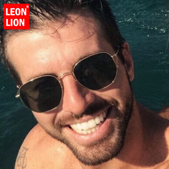 LeonLion Fashion Retro Sunglasses Men 2021 Square Vintage Glasses for Men/Women Luxury Sunglasses Men