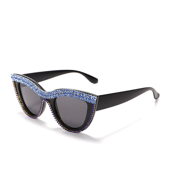 Luxury Cat Eye Diamond Sunglasses New Women Men Fashion Rhinestones Sun Glasses Designer Shades Eyewear Female Eyeglasses UV400