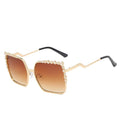 Luxury Pearl Sunglasses Women 2021 New  Oversized Square Glasses