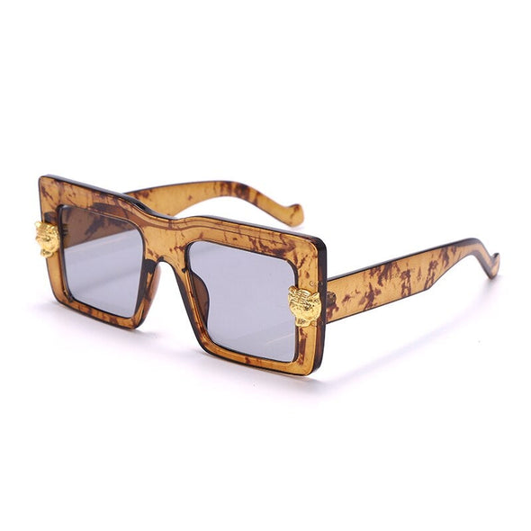 Luxury Rhinestone Square Retro Sunglasses Punk Oversize Geometric Diamond Decor Eyeglasses Women Men Hip Hop Shades UV400