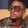 Luxury Rhinestone Square Retro Sunglasses Punk Oversize Geometric Diamond Decor Eyeglasses Women Men Hip Hop Shades UV400