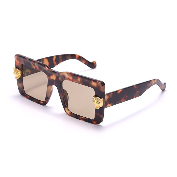 Luxury Rhinestone Square Retro Sunglasses Punk Oversize Geometric Diamond Decor Eyeglasses Women Men Hip Hop Shades UV400