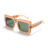 Luxury Rhinestone Square Retro Sunglasses Punk Oversize Geometric Diamond Decor Eyeglasses Women Men Hip Hop Shades UV400