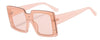 Luxury Shades For Women White Square Sunglasses  Designer Inspired Semi Rimless Sun Glasses Shopping Street Fashion Eyewear