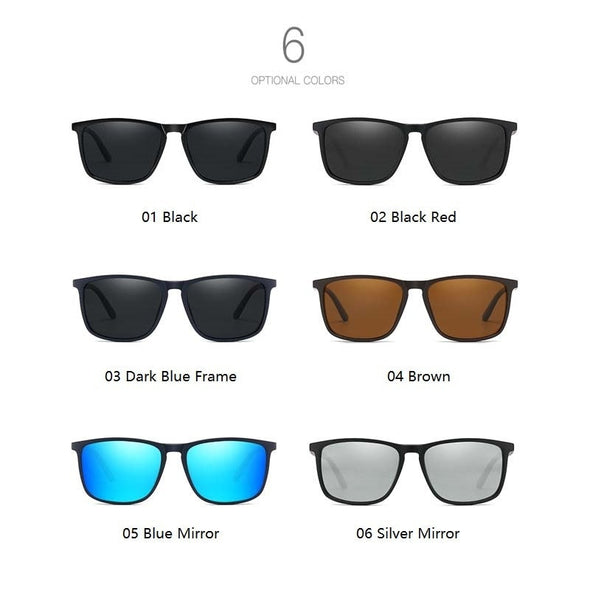 Luxury Square Vintage Polarized Sunglasses For Men Women Fashion Travel Driving Anti-glare Sun Glasses Male TR90 Eyewear UV400