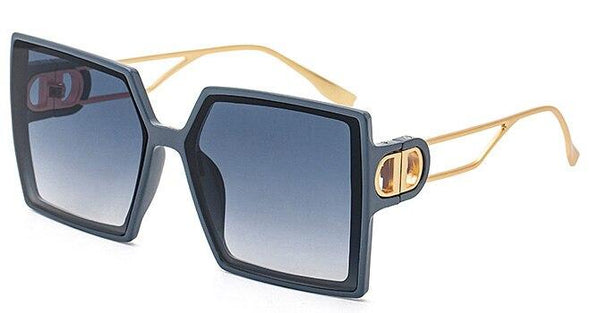 Fashion Protable Big Square Women Gradient Sunglasses