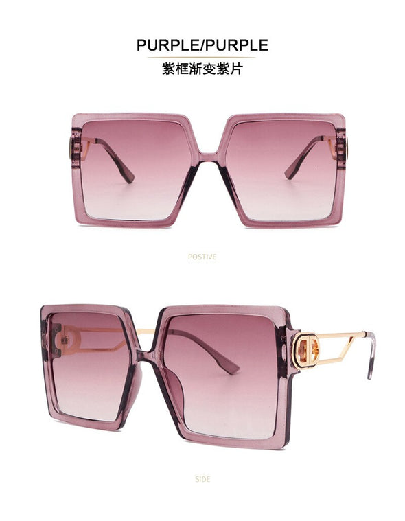 Fashion Protable Big Square Women Gradient Sunglasses