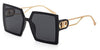 Fashion Protable Big Square Women Gradient Sunglasses