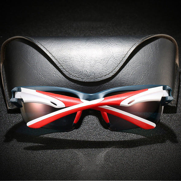 Men Mirror Red Sunglasses Black Frame Sports Goggles Women Cycling UV400 Unisex Bicycle Riding