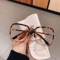 Men Women Anti-blue Light Glasses Frame Vintage Large Square Eyeglasses Blocking Blue-ray Oversized Spectacles Frames