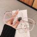Men Women Anti-blue Light Glasses Frame Vintage Large Square Eyeglasses Blocking Blue-ray Oversized Spectacles Frames