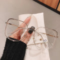 Men Women Anti-blue Light Glasses Frame Vintage Large Square Eyeglasses Blocking Blue-ray Oversized Spectacles Frames