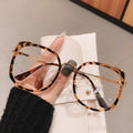 Men Women Anti-blue Light Glasses Frame Vintage Large Square Eyeglasses Blocking Blue-ray Oversized Spectacles Frames