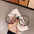 Men Women Anti-blue Light Glasses Frame Vintage Large Square Eyeglasses Blocking Blue-ray Oversized Spectacles Frames
