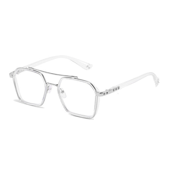 NEW Double Bridge Square Anti-blue Light Glasses Women Men Vintage Transparent Computer Glasses Oversize Frame Eyeglasses
