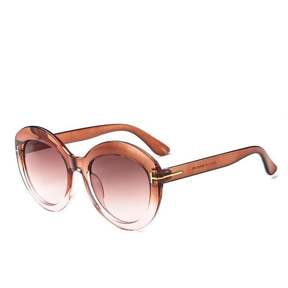 Fashion Sunglasses Women Designer Vintage Round T Sun Glasses Female Eyewear Gradient Frame Shades Men