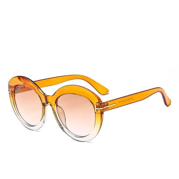 Fashion Sunglasses Women Designer Vintage Round T Sun Glasses Female Eyewear Gradient Frame Shades Men