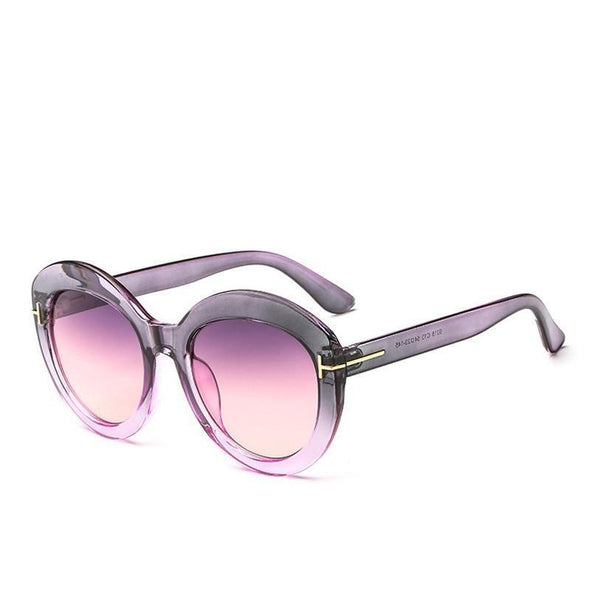 Fashion Sunglasses Women Designer Vintage Round T Sun Glasses Female Eyewear Gradient Frame Shades Men
