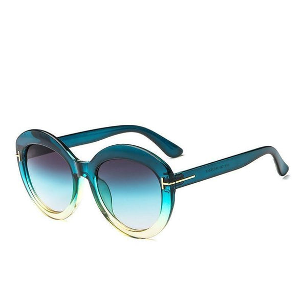 Fashion Sunglasses Women Designer Vintage Round T Sun Glasses Female Eyewear Gradient Frame Shades Men