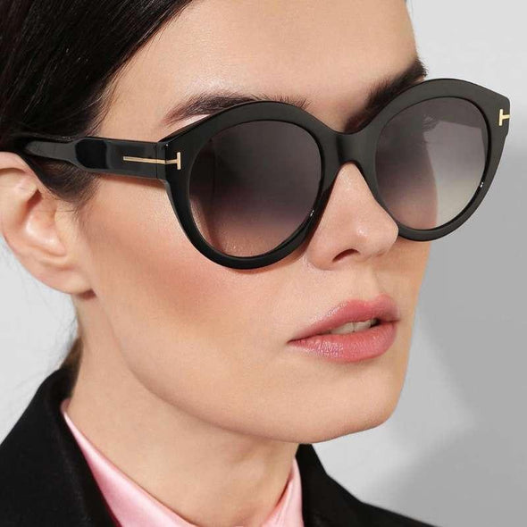 Fashion Sunglasses Women Designer Vintage Round T Sun Glasses Female Eyewear Gradient Frame Shades Men