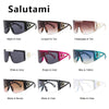 New Luxury Brand One Piece Oversized Sunglasses For Women Vintage Arched Square Sun Glasses Men Wide Leg Rimless Eyewear
