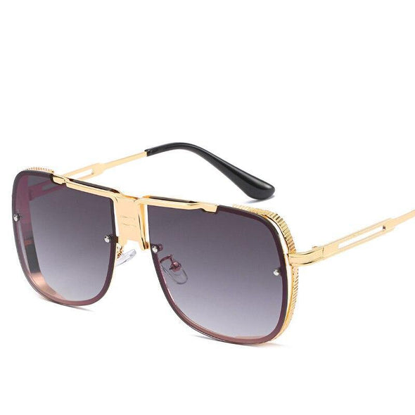 New Luxury  Women  Rectangle Metal Rimless Sun Glasses