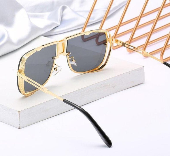 New Luxury  Women  Rectangle Metal Rimless Sun Glasses