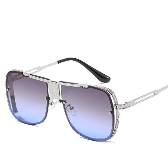 New Luxury  Women  Rectangle Metal Rimless Sun Glasses