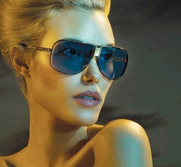 New Luxury  Women  Rectangle Metal Rimless Sun Glasses