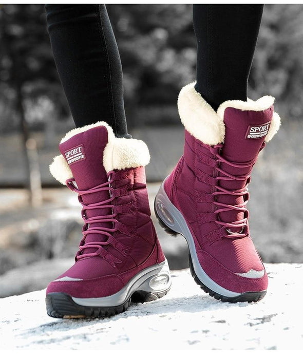 New Winter Women Boots Warm Mid-Calf Snow Boots