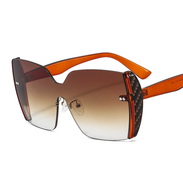New frameless body color patch women's Sunglasses European and American style gorgeous avant-garde Sunglasses