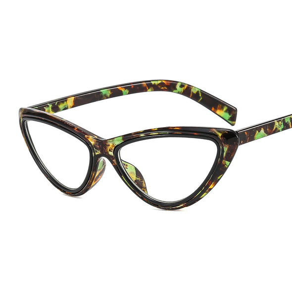 New cat's eye frame shaving sunglasses ins cross-border leopard flat mirror fashion modern glasses