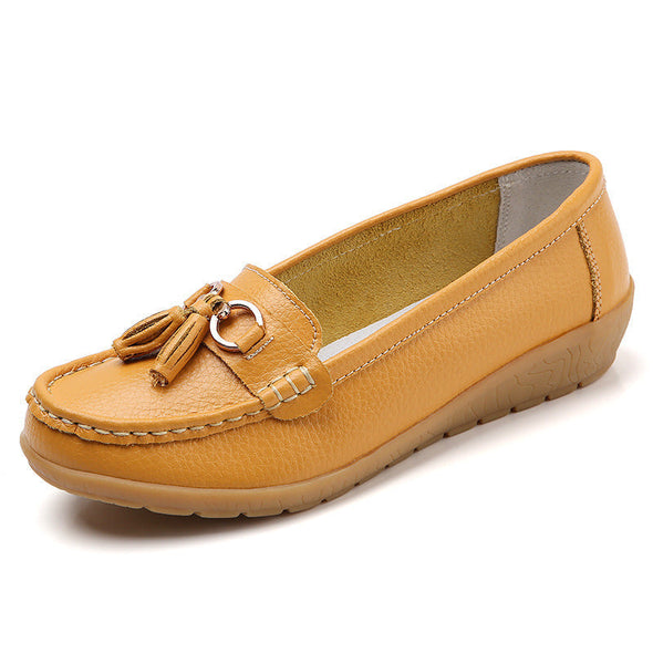 Zoloss Women Flats Ballet Leather Breathable Casual Shoes
