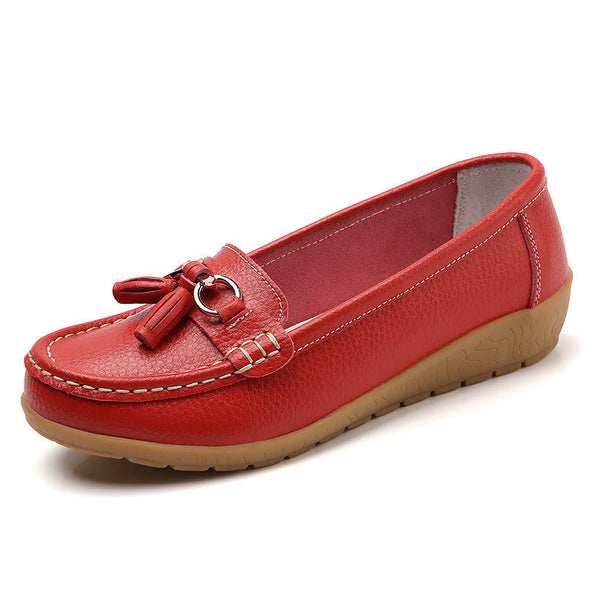 Zoloss Women Flats Ballet Leather Breathable Casual Shoes
