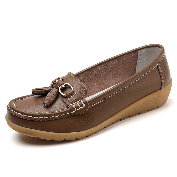 Zoloss Women Flats Ballet Leather Breathable Casual Shoes