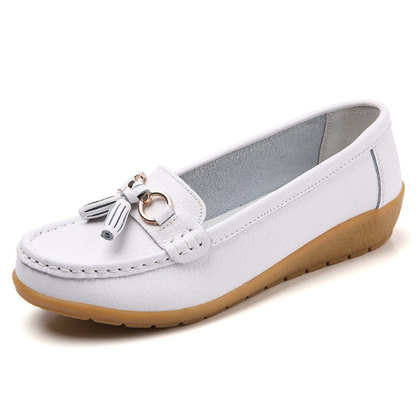 Zoloss Women Flats Ballet Leather Breathable Casual Shoes