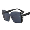 New frameless body color patch women's Sunglasses European and American style gorgeous avant-garde Sunglasses