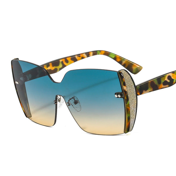 New frameless body color patch women's Sunglasses European and American style gorgeous avant-garde Sunglasses