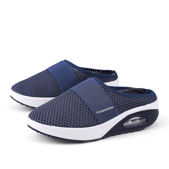 Air-cushioned slip-on walking shoes